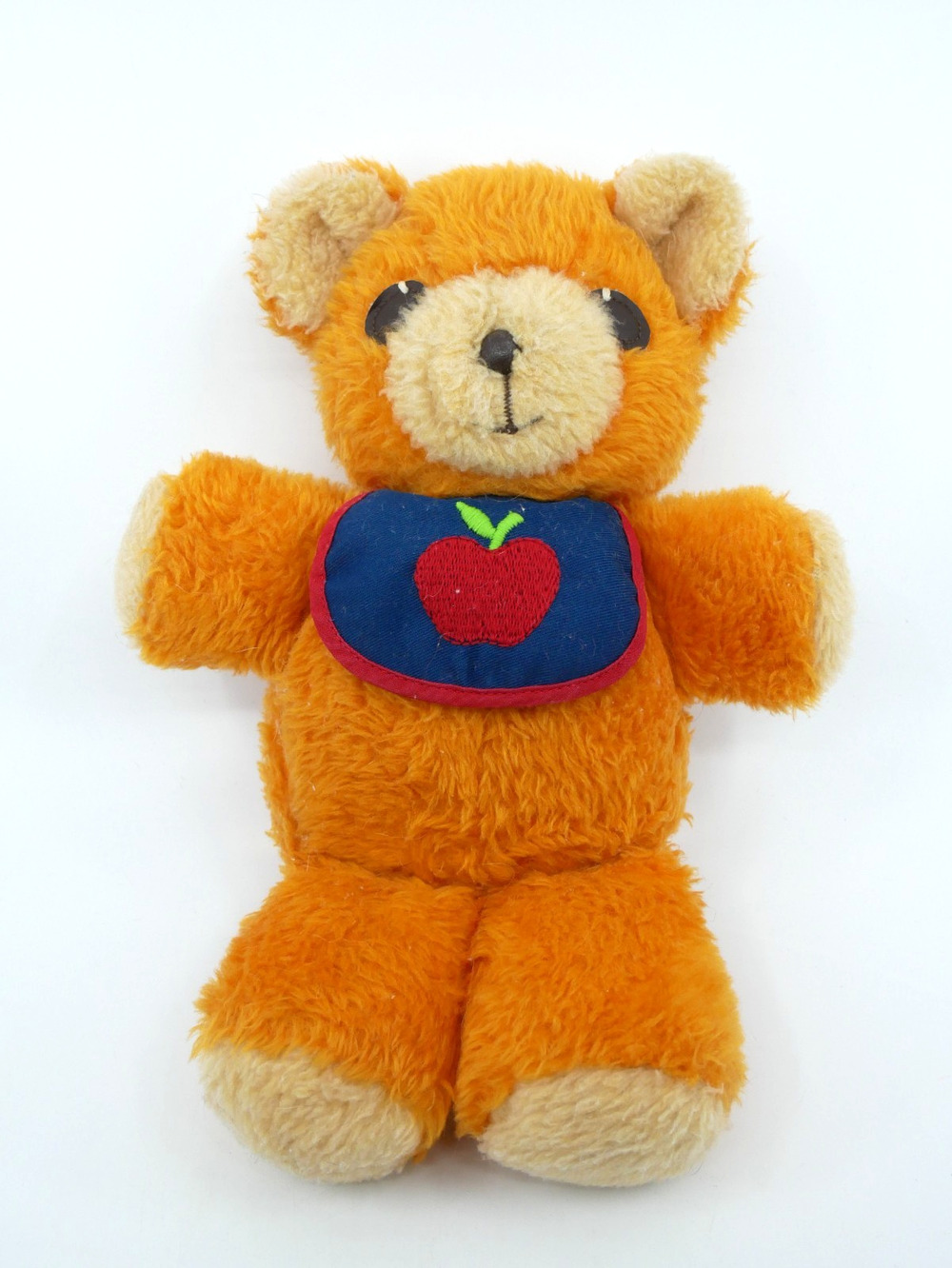 VTG 1977 Fisher Price Freddy Teddy Bear Apple Bib Stuffed Toy Squeaker Works